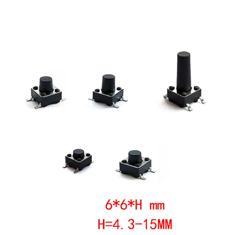 100 pcs/lot 6*6*4.3-15mm 4 PIN Tactile Tact Push Button small Switch Direct Plug-in Self-reset Top Copper SMT 6X6X5
100 pcs/lot 6*6*4.3-15mm 4 PIN Tactile Tact Push Button small Switch Direct Plug-in Self-reset Top Copper SMT 6X6X5
