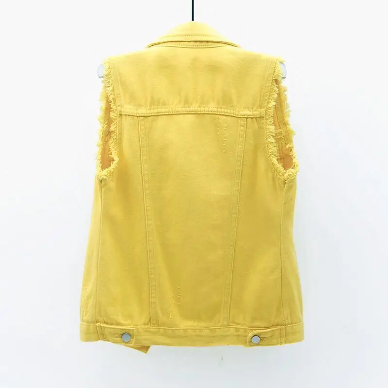2021 new multicolor jeans waistcoat women's short fashion spring and summer versatile slim hairline sleeveless jacket holed top
2021 new multicolor jeans waistcoat women's short fashion spring and summer versatile slim hairline sleeveless jacket holed top