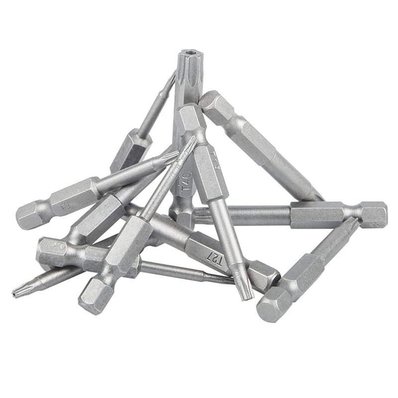 12 Pack Torx Head Screwdriver Bit Set 1/4 Inch Hex Shank T5-T40 Star Screwdriver Tool Kit with 1 Pack Handle
12 Pack Torx Head Screwdriver Bit Set 1/4 Inch Hex Shank T5-T40 Star Screwdriver Tool Kit with 1 Pack Handle