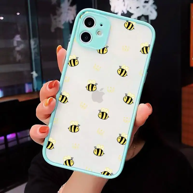 Love Heart Cute bee Phone Case For iPhone 12 11 Mini Pro XR XS Max 7 8 Plus X Matte transparent blue Back Cover
Love Heart Cute bee Phone Case For iPhone 12 11 Mini Pro XR XS Max 7 8 Plus X Matte transparent blue Back Cover