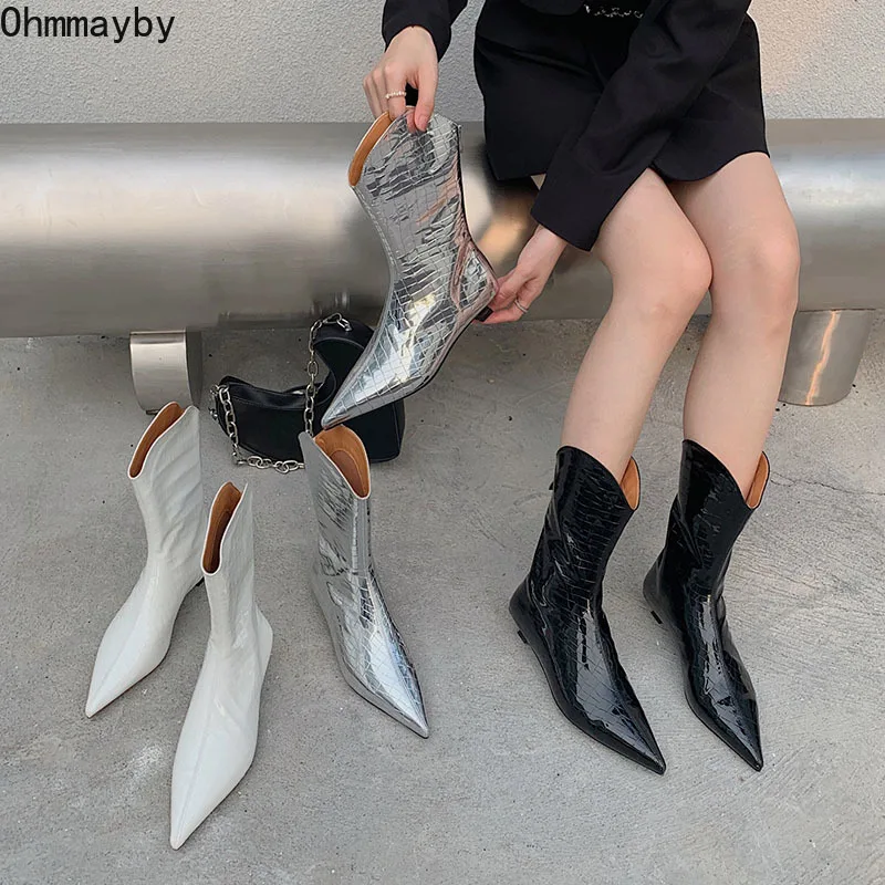 2021 Winter Pointed Toe Women Mid Calf Boots Square Heel 3CM Zipper Fashion Crocodile Pattern Ladies Booties Black Woman Shoes
2021 Winter Pointed Toe Women Mid Calf Boots Square Heel 3CM Zipper Fashion Crocodile Pattern Ladies Booties Black Woman Shoes