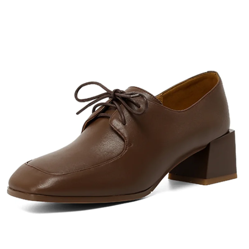 Туфли-лодочки женские из натуральной кожи, на высоком квадратном каблуке, с перекрестной шнуровкой
Туфли-лодочки женские из натуральной кожи, на высоком квадратном каблуке, с перекрестной шнуровкой