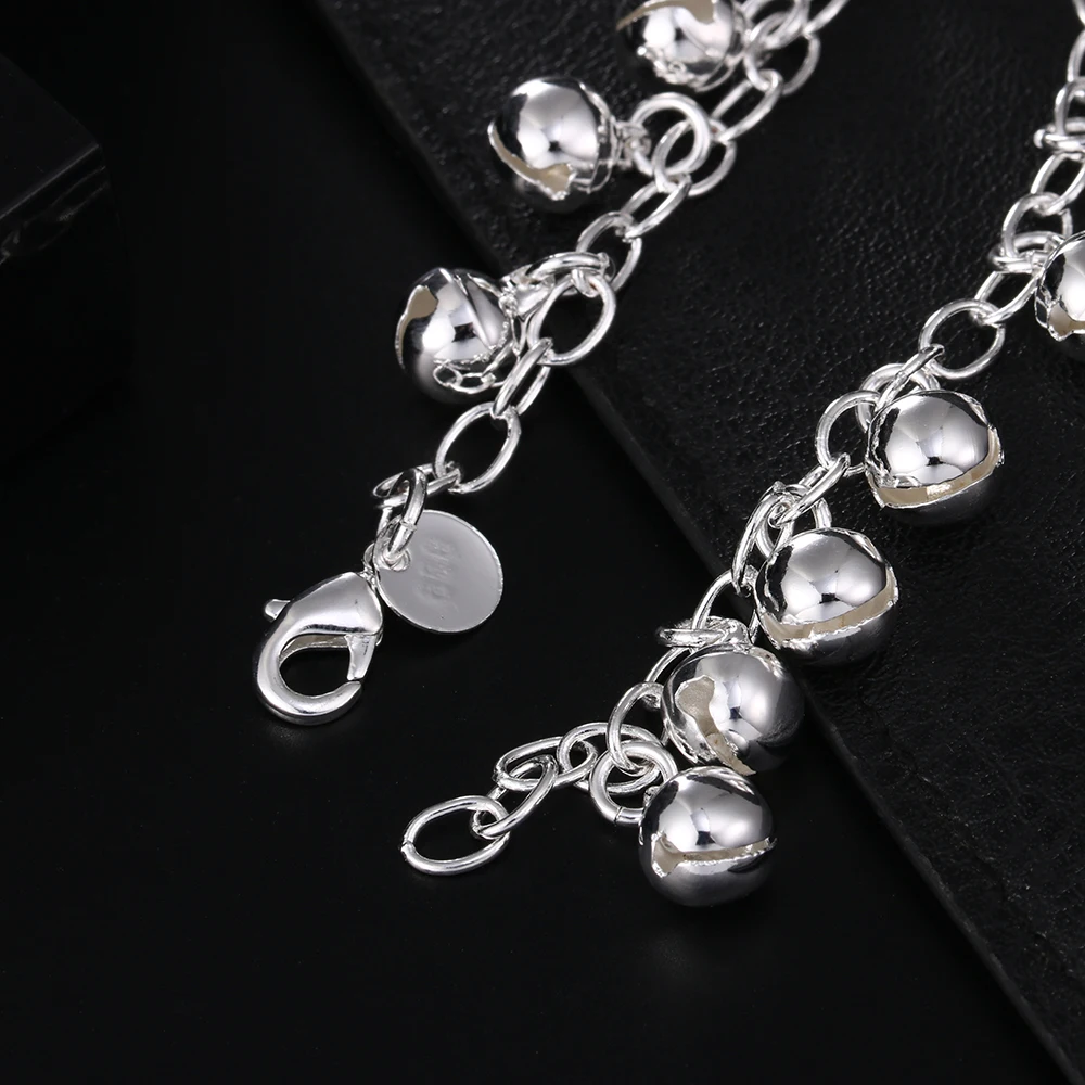 Hot new 925 Silver Bracelets fine Bells chain for women Wedding party lady Gifts high quality Fashion Jewelry 20cm
Hot new 925 Silver Bracelets fine Bells chain for women Wedding party lady Gifts high quality Fashion Jewelry 20cm