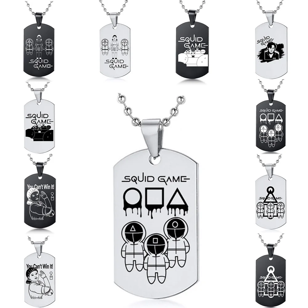 Korean Squid Game Necklaces Soldier Round triangle square Logo Stainless Steel Pendant Fashion Choker unisex accessories Gift
Korean Squid Game Necklaces Soldier Round triangle square Logo Stainless Steel Pendant Fashion Choker unisex accessories Gift