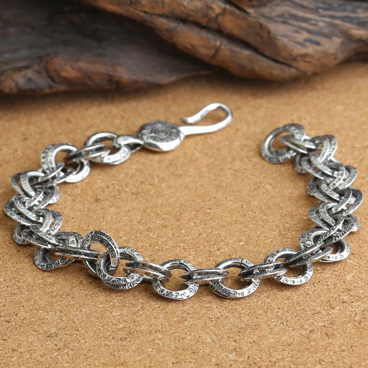 Wholesale S925 Sterling Silver Personalized Jewelry Retro Thai Silver Men Double Ring Buckle Bracelet
Wholesale S925 Sterling Silver Personalized Jewelry Retro Thai Silver Men Double Ring Buckle Bracelet