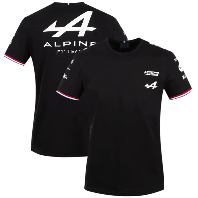 

Motorsport Alpine 2021 Season F1 Team A Racing Car Fan T-Shirt Blue Black Breathable Jersey Teamline Short Sleeve Shirt Clothing
