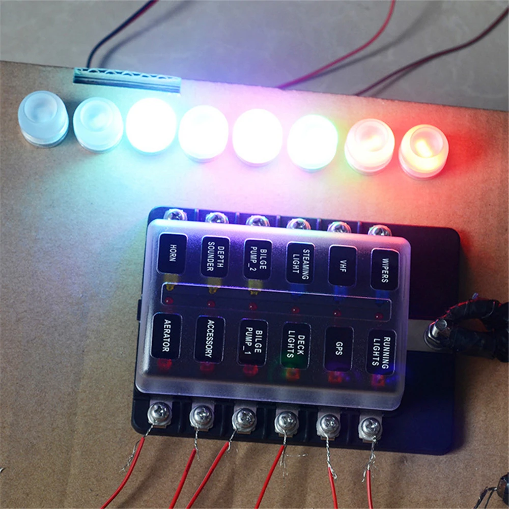 Fuse Box 12/10/8/6 Ways with LED Warning Light for Car Boat Marine Trike 12V 24V Modified Terminal Block Fuse Auto Blade Holder
Fuse Box 12/10/8/6 Ways with LED Warning Light for Car Boat Marine Trike 12V 24V Modified Terminal Block Fuse Auto Blade Holder