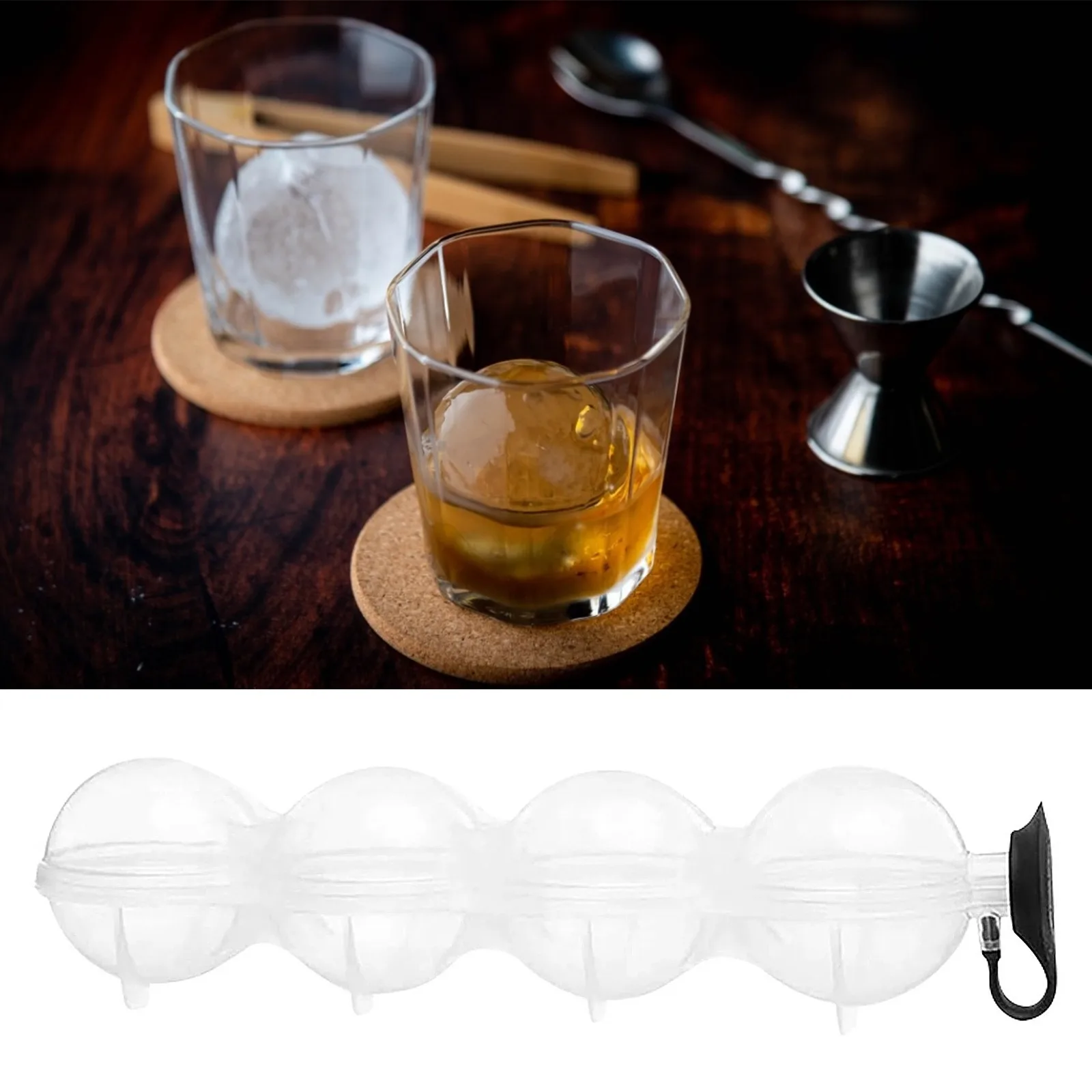 4 in 1 Whiskey Ice Ball Maker Mold Silicone Sphere Ice Cube Kettle Mould Kitchen Dining Bar Big Round Ice Cream Tool Drinks Tray
4 in 1 Whiskey Ice Ball Maker Mold Silicone Sphere Ice Cube Kettle Mould Kitchen Dining Bar Big Round Ice Cream Tool Drinks Tray
