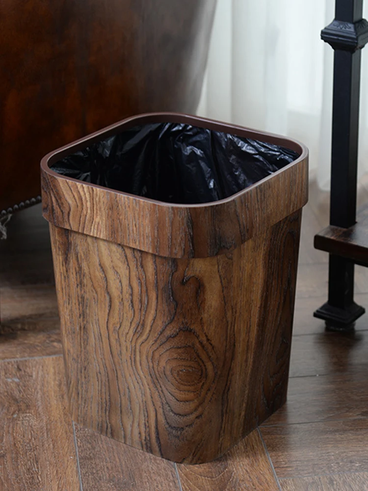 Retro Style Trash Can With Pressing Ring Plastic Household Office Mimetic Wood Grain Dustbin Garbage Can For Bedroom
Retro Style Trash Can With Pressing Ring Plastic Household Office Mimetic Wood Grain Dustbin Garbage Can For Bedroom