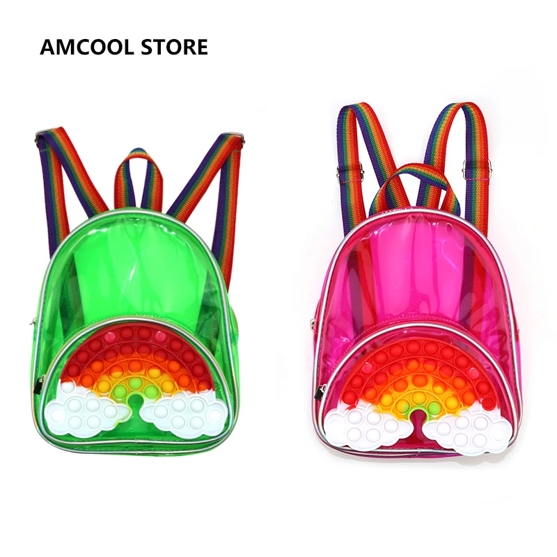 Boys Girls Backpack Pop Its Fidget Toys Cloud Decoration Bag Transparent Can Squeeze Zipper Unzip Press Silicone Toy Schoolbag
Boys Girls Backpack Pop Its Fidget Toys Cloud Decoration Bag Transparent Can Squeeze Zipper Unzip Press Silicone Toy Schoolbag