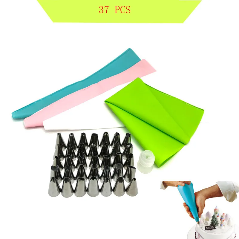 37 PCS DIY Cake Decorating Tips Set Icing Piping Cream Pastry Bag with Stainless Steel Nozzle Set Cake Decorating Tools
37 PCS DIY Cake Decorating Tips Set Icing Piping Cream Pastry Bag with Stainless Steel Nozzle Set Cake Decorating Tools