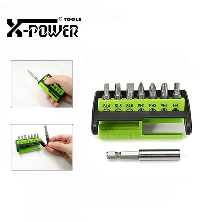 X-power 8 in 1 Screwdriver Bits Slotted Phillips Hex Repair Tool Set Hand Tools Manual Use For Iphone PC Furniture Installation
X-power 8 in 1 Screwdriver Bits Slotted Phillips Hex Repair Tool Set Hand Tools Manual Use For Iphone PC Furniture Installation