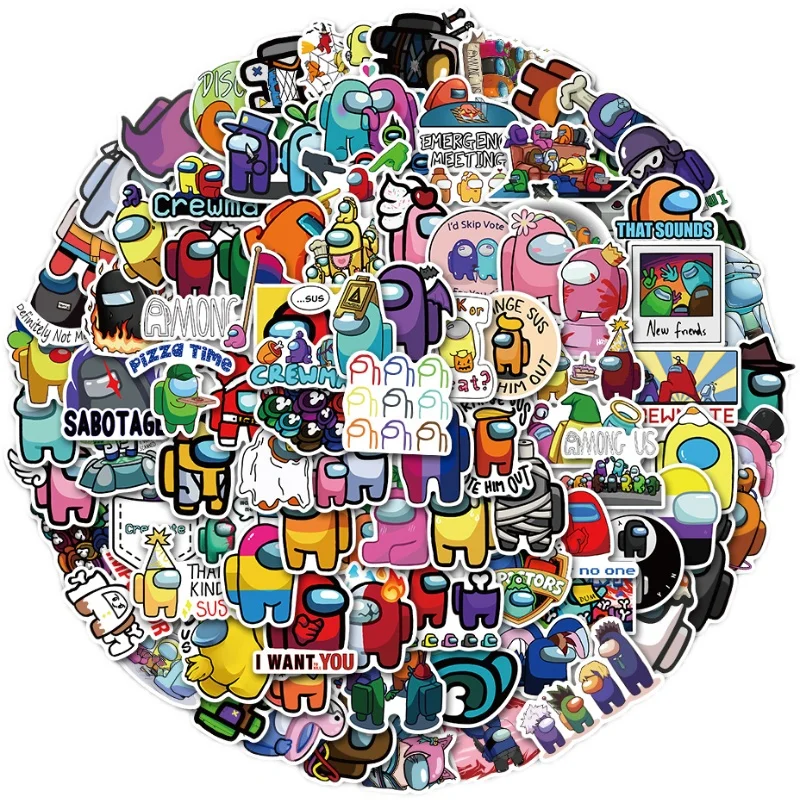 100 pieces of popular games: space werewolf kills ang us graffiti stickers without repeating cute little man PVC decoration 
100 pieces of popular games: space werewolf kills ang us graffiti stickers without repeating cute little man PVC decoration