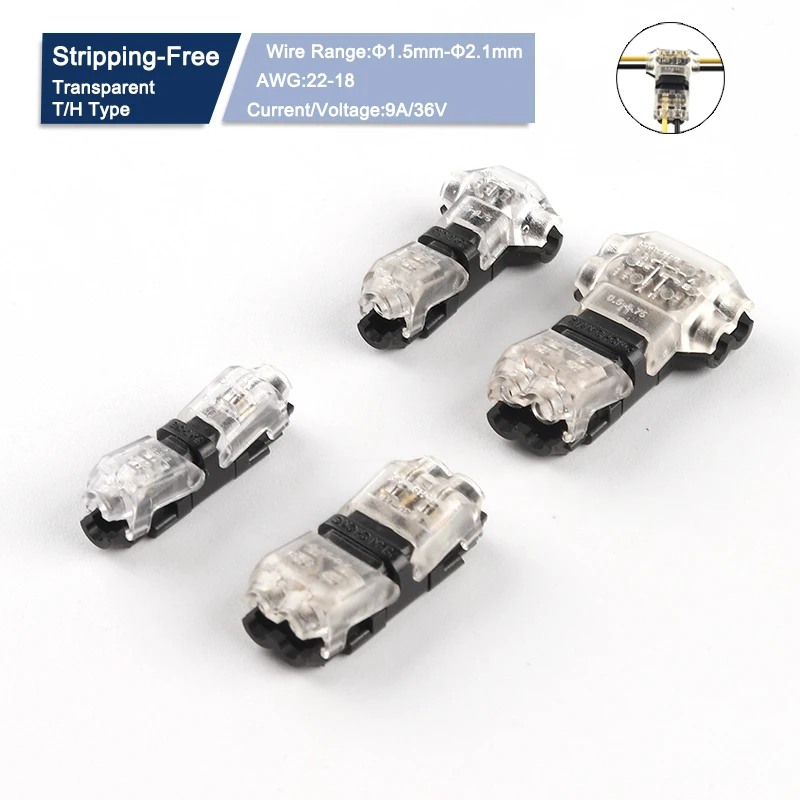 10PCS I/T Transparent TYPE 18-22awg no welding/screws Quick Connector cable clamp Terminal Block 1/2 Way Easy Fit for led strip
10PCS I/T Transparent TYPE 18-22awg no welding/screws Quick Connector cable clamp Terminal Block 1/2 Way Easy Fit for led strip