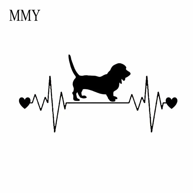 20 3 см * 10 2 Basset Hound Heartbeat Lifeline Window Bumper Автомобильная Наклейка ПВХ собака|Наклейки на