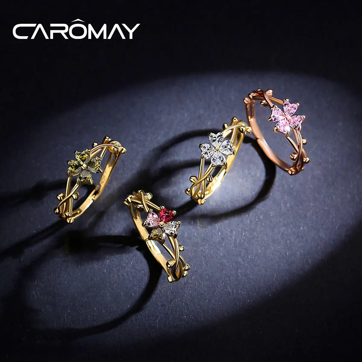 CAROMAY Lucky Four-Leaf Clover Open Ring Female Personality Affordable Luxury Elegant Ring Cold Wind Simple Index Finger Ring
CAROMAY Lucky Four-Leaf Clover Open Ring Female Personality Affordable Luxury Elegant Ring Cold Wind Simple Index Finger Ring