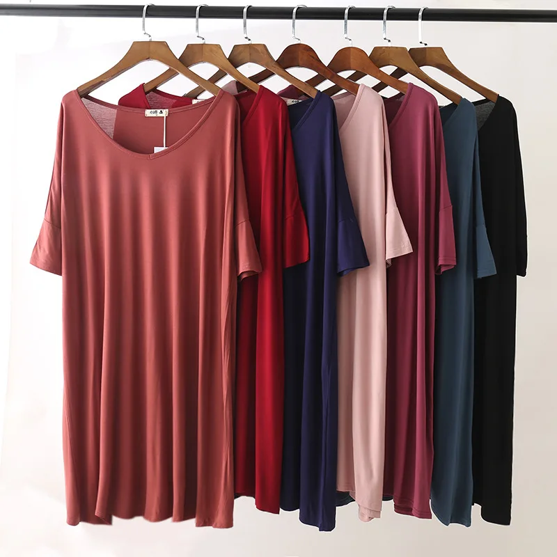 Summer New Women Mid-length Long Sleeve Night Dress Half Sleeve Plus Size Nightdress Modal Nightwear Sleepwear
Summer New Women Mid-length Long Sleeve Night Dress Half Sleeve Plus Size Nightdress Modal Nightwear Sleepwear