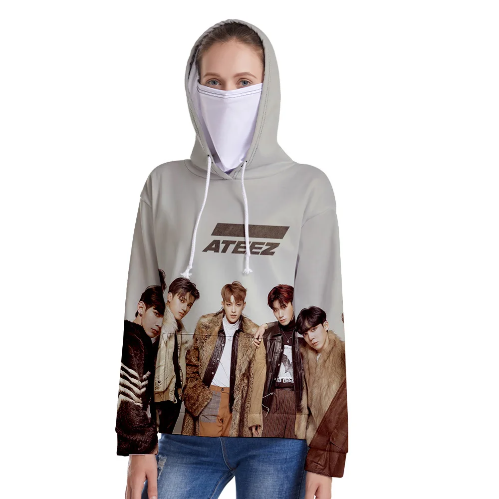 2020 New Kpop ATEEZ Hoodie Sweatshirts 3D Digital Color Printing Men Women Hooded Sweater Hoodies Tops with Headscarf Set
2020 New Kpop ATEEZ Hoodie Sweatshirts 3D Digital Color Printing Men Women Hooded Sweater Hoodies Tops with Headscarf Set