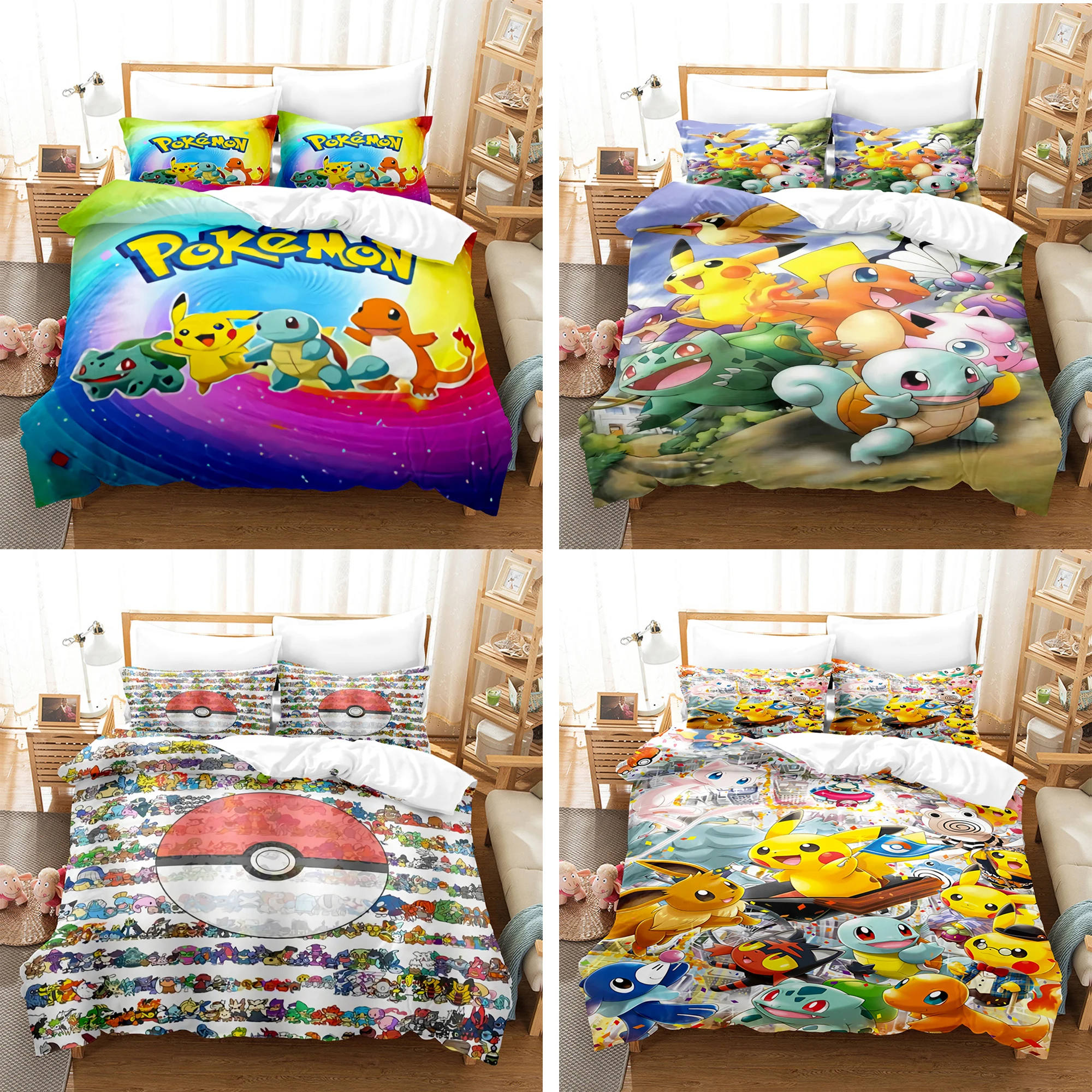 Pokemon Duvet Cover Set 2/3pcs Quilt Cover Pillowcase Pokemon 3D Printing Bed cover 135 Anime Pikachu Queen King Size
Pokemon Duvet Cover Set 2/3pcs Quilt Cover Pillowcase Pokemon 3D Printing Bed cover 135 Anime Pikachu Queen King Size