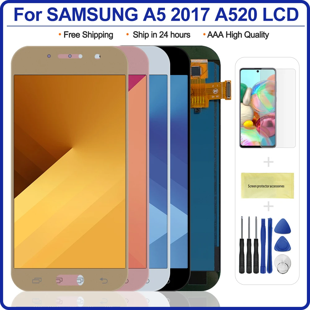 5 2 &quotA520F ЖК дисплей для SAMSUNG Galaxy A5 2017 с сенсорным экраном дигитайзер A520 A520F SM