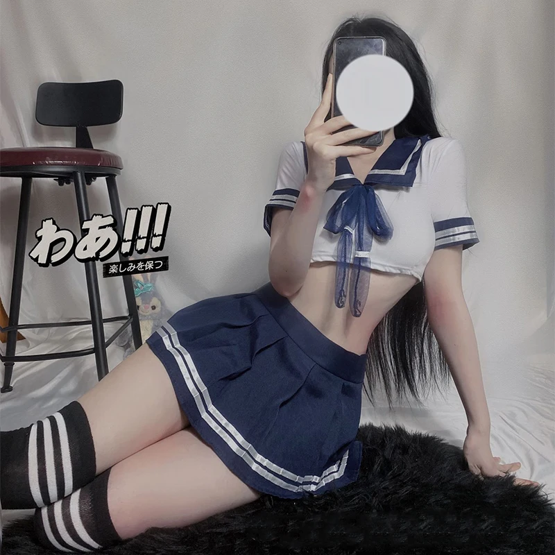 

Sexy Lingerie Set School Girl Outfit Erotic Sailor Costume Babydoll Women Cosplay Student Uniform With Miniskirt Cheerleader New