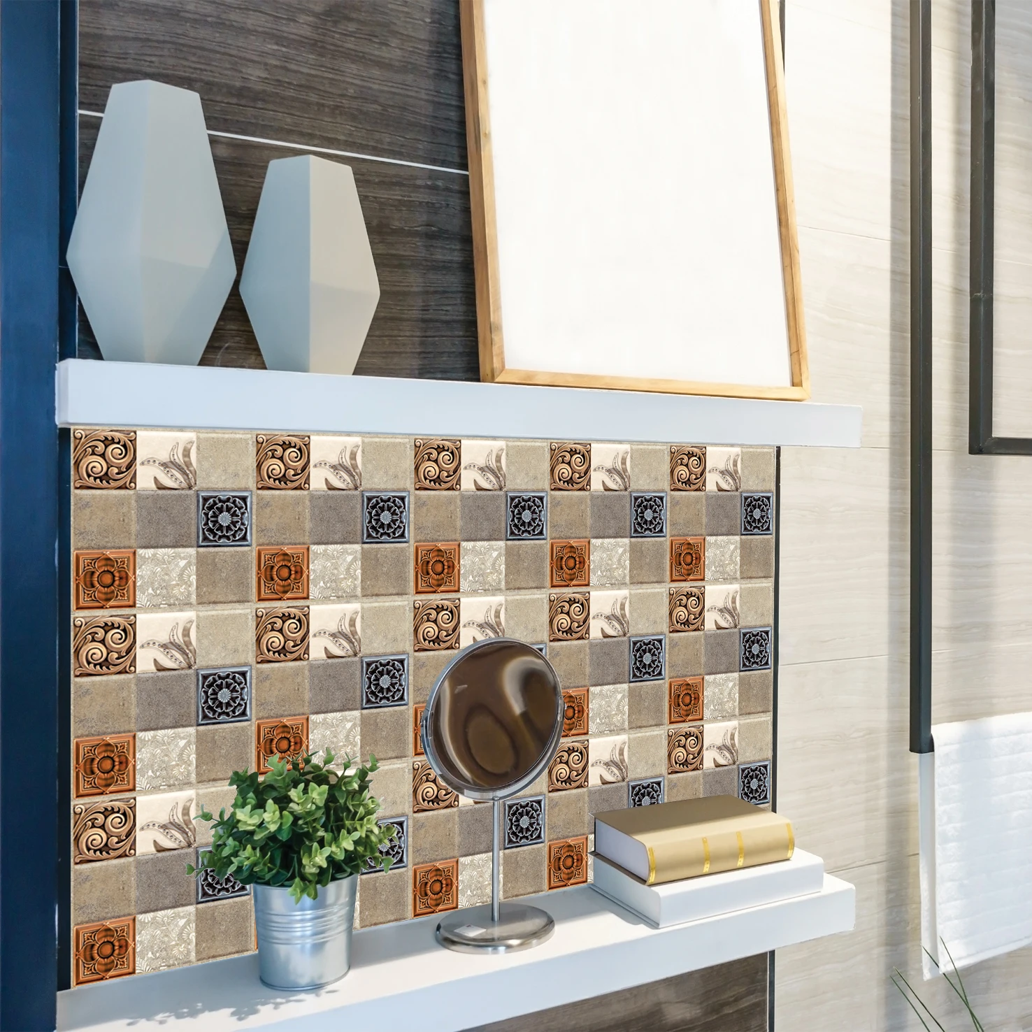 Kitchen Cupboard Wallpaper Waterproof Wallpape18pcs/set Simulation Mosaic Tiles Wall Sticker Transfers Flat 2D Printed Covers
Kitchen Cupboard Wallpaper Waterproof Wallpape18pcs/set Simulation Mosaic Tiles Wall Sticker Transfers Flat 2D Printed Covers