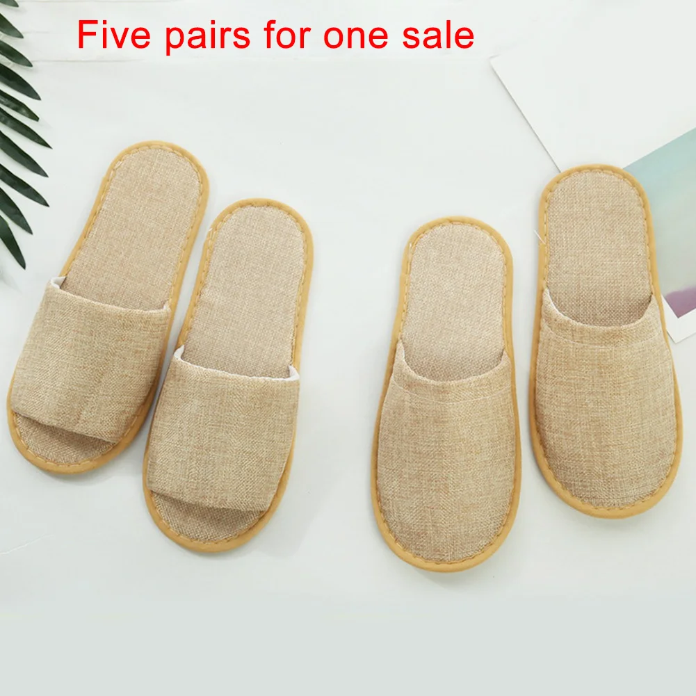 5 Pairs Adults Disposable Homestay Soft Home Guest Comfortable Slippers Unisex Travel Hotel Gift Linen Spa Anti Slip Casual 
5 Pairs Adults Disposable Homestay Soft Home Guest Comfortable Slippers Unisex Travel Hotel Gift Linen Spa Anti Slip Casual