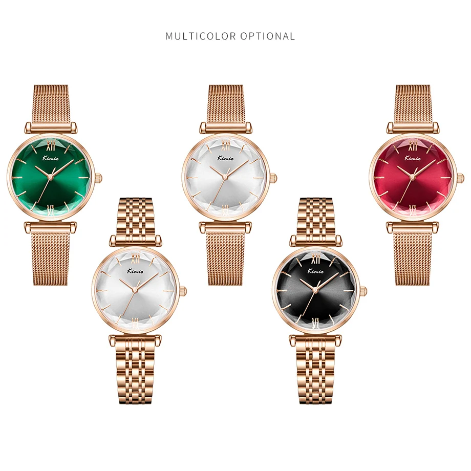 New Kimio Brand Luxury Women Milanese Mesh Belt Watches Simple Ladies Green Big Dial Dress Watch Rose Gold Bracelet Wristwatch
New Kimio Brand Luxury Women Milanese Mesh Belt Watches Simple Ladies Green Big Dial Dress Watch Rose Gold Bracelet Wristwatch