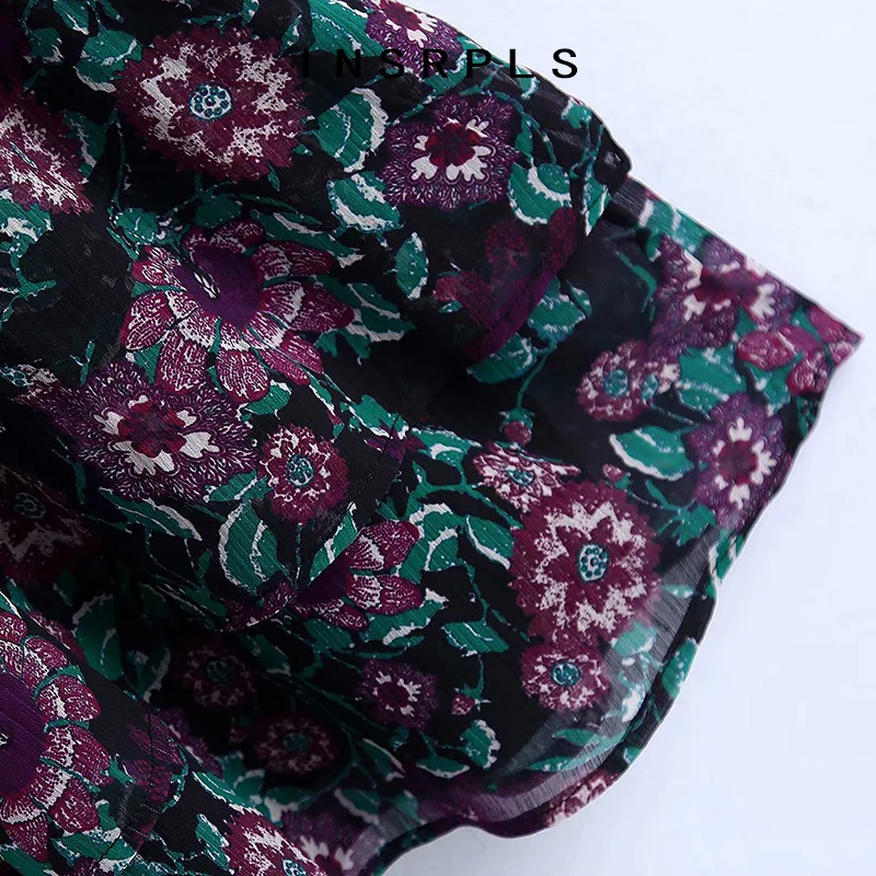 INSRPLS Women Fashion Floral Print Ruffled Mini Dress Vintage High Collar Elastic Waist With Lining Female Dresses Mujer
INSRPLS Women Fashion Floral Print Ruffled Mini Dress Vintage High Collar Elastic Waist With Lining Female Dresses Mujer
