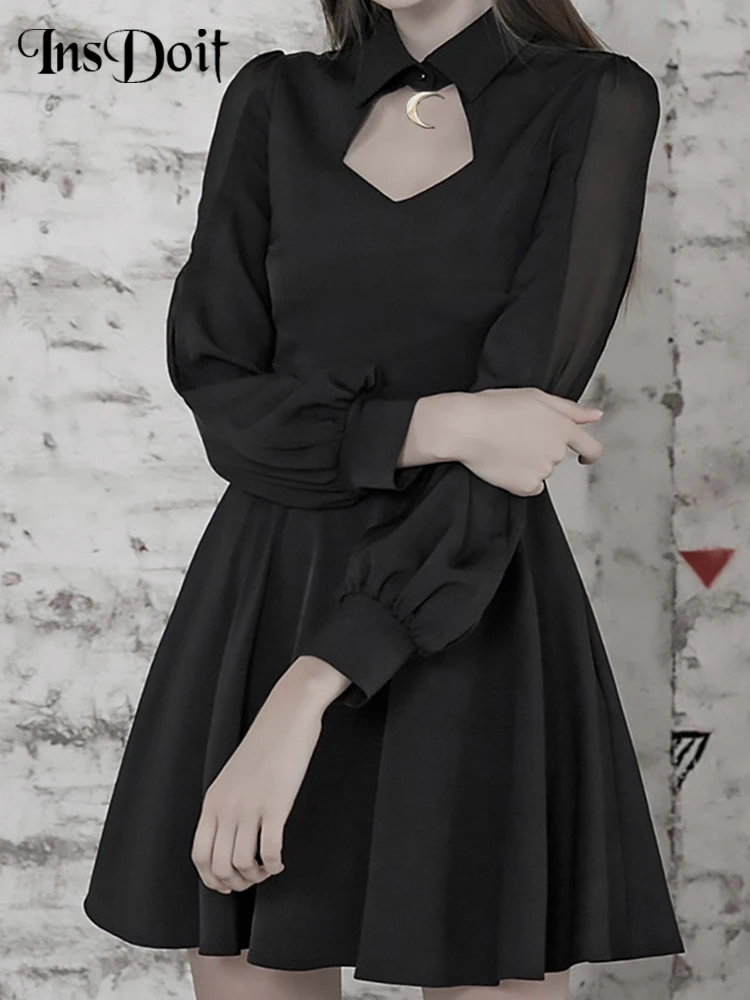 InsDoit Gothic Long Sleeve Black Women's Dress Hollow Out Moon Accessories High Waist A-LINE Dresses Autumn Sexy Club Partywear
InsDoit Gothic Long Sleeve Black Women's Dress Hollow Out Moon Accessories High Waist A-LINE Dresses Autumn Sexy Club Partywear