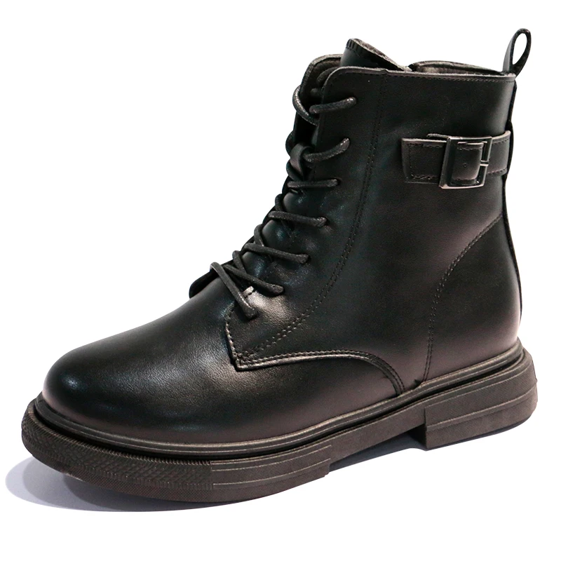 New Luxury Black PU Leather Ankle Boots Women Winter Round Toe Lace Up Plush Warm Shoes Woman Fashion Motorcycle Platform Botas 
New Luxury Black PU Leather Ankle Boots Women Winter Round Toe Lace Up Plush Warm Shoes Woman Fashion Motorcycle Platform Botas