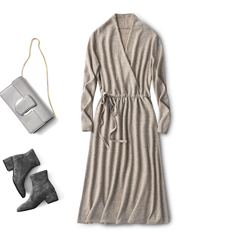SHUCHAN Sweater Dress Office Lady A-LINE Mid-Calf Wool V-Neck Winter Natural Factors Knitting Pullover Vestidos
SHUCHAN Sweater Dress Office Lady A-LINE Mid-Calf Wool V-Neck Winter Natural Factors Knitting Pullover Vestidos