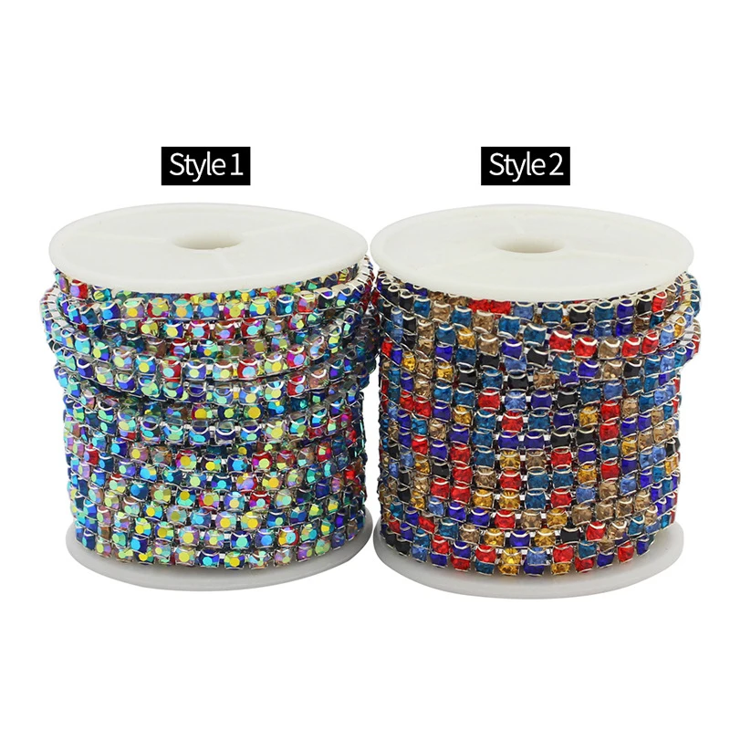 2Yards 2/2.5/3/4MM Metal Claw Multicolor AB Rhinestone Chain For DIY Craft Sew On Garments Shoes Bags Decoration Accessories
2Yards 2/2.5/3/4MM Metal Claw Multicolor AB Rhinestone Chain For DIY Craft Sew On Garments Shoes Bags Decoration Accessories