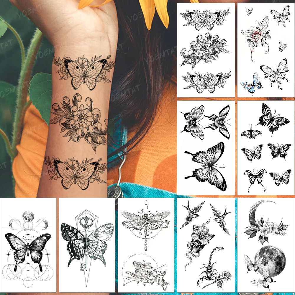 Waterproof Temporary Tattoo Sticker Butterfly Wing Flower Black Flash Tatoo Waist Back Woman Man Child Realistic Body Art Tatto
Waterproof Temporary Tattoo Sticker Butterfly Wing Flower Black Flash Tatoo Waist Back Woman Man Child Realistic Body Art Tatto