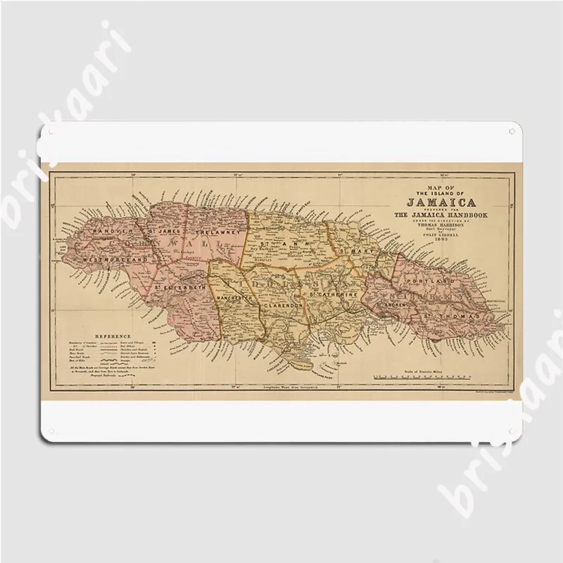 Винтажная карта Ямайки (1893), металлические знаки, кинотеатр, гараж, домашние рекламные плакаты 
Винтажная карта Ямайки (1893), металлические знаки, кинотеатр, гараж, домашние рекламные плакаты