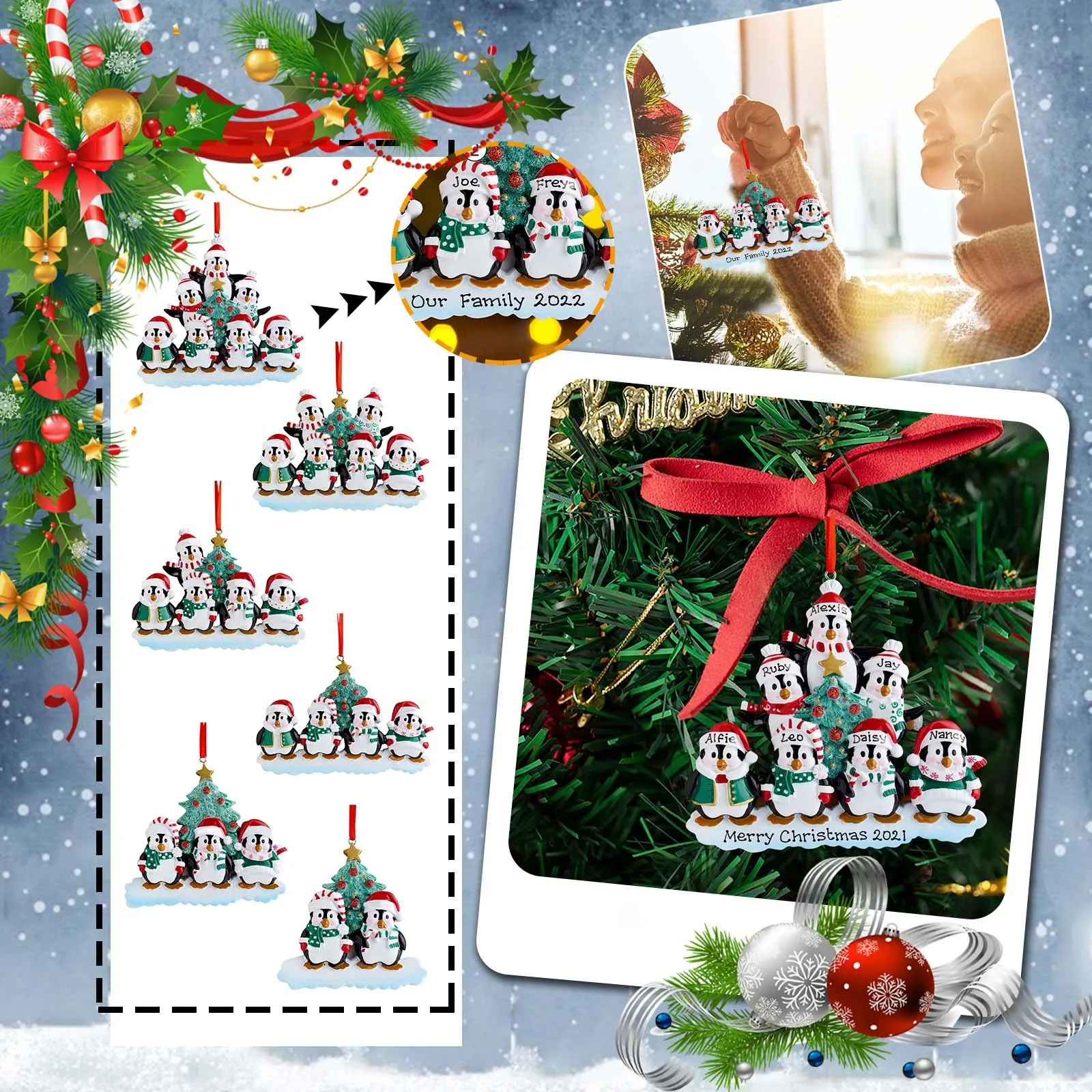 1PC Christmas tree pendant Personalized Family Christmas Ornament Xmas Tree Bauble Decoration Ornament Holiday Decorations #25
1PC Christmas tree pendant Personalized Family Christmas Ornament Xmas Tree Bauble Decoration Ornament Holiday Decorations #25