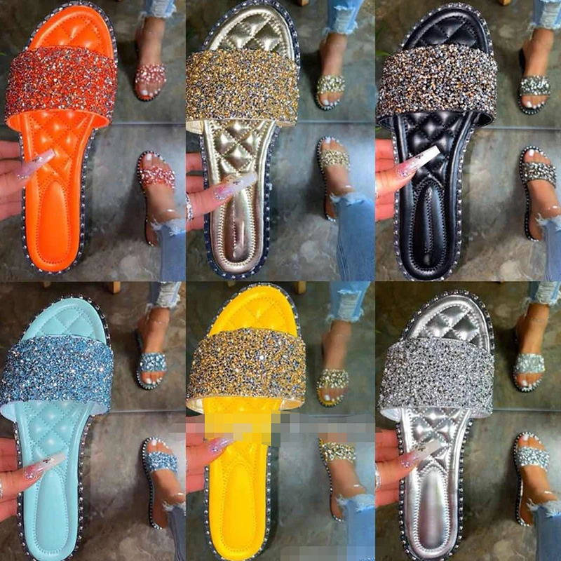 New Slippers Women Summer 2021 Fashion Rhinestone Bling Female Flops Flat Shoes Outdoor Cool Slippers for Women
New Slippers Women Summer 2021 Fashion Rhinestone Bling Female Flops Flat Shoes Outdoor Cool Slippers for Women
