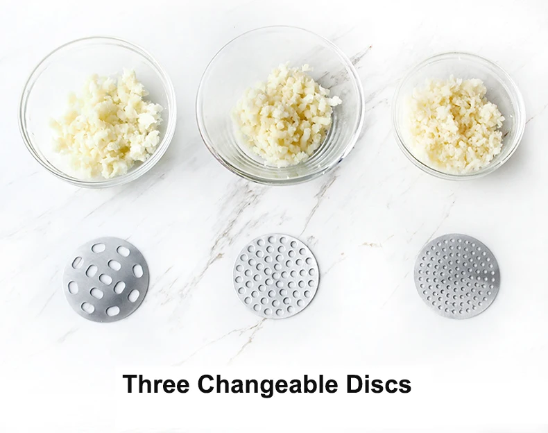 Stainless Steel Potato Ricer with Three Interchangeable Discs Silicone Handle Fruit Juicer Baby Food Potato Masher 
Stainless Steel Potato Ricer with Three Interchangeable Discs Silicone Handle Fruit Juicer Baby Food Potato Masher