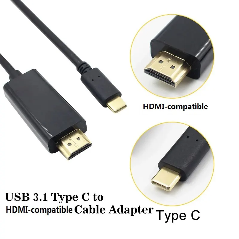 1.8m USB Type-C to HDMI-compatible 1080P 4k Cable Converter HDMI-compatible High Speed Transfer Adapter for MacBook MateBooK
1.8m USB Type-C to HDMI-compatible 1080P 4k Cable Converter HDMI-compatible High Speed Transfer Adapter for MacBook MateBooK