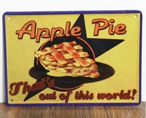 Wall Shop Pub Apple Pie Metal Painting Wall Art Home Wall Decor Shabby Vintage Sign Tin Plaque Sign
Wall Shop Pub Apple Pie Metal Painting Wall Art Home Wall Decor Shabby Vintage Sign Tin Plaque Sign