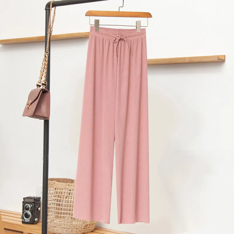 Spring and Autumn New Ladies Ice Silk Light Wide Leg Trousers Girl Solid Color High Waist Loose Wild Straight Casual Pants
Spring and Autumn New Ladies Ice Silk Light Wide Leg Trousers Girl Solid Color High Waist Loose Wild Straight Casual Pants