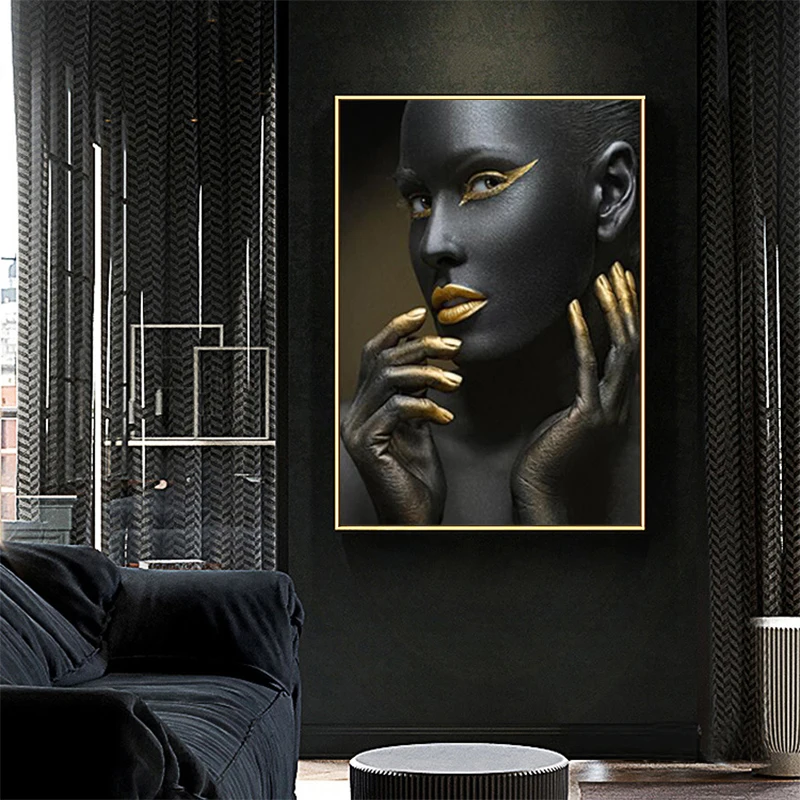 Black Gold African Woman Portrait Oil Painting on Canvas Posters and Prints Wall Art Picture for Living Room Decor Cuadros
Black Gold African Woman Portrait Oil Painting on Canvas Posters and Prints Wall Art Picture for Living Room Decor Cuadros