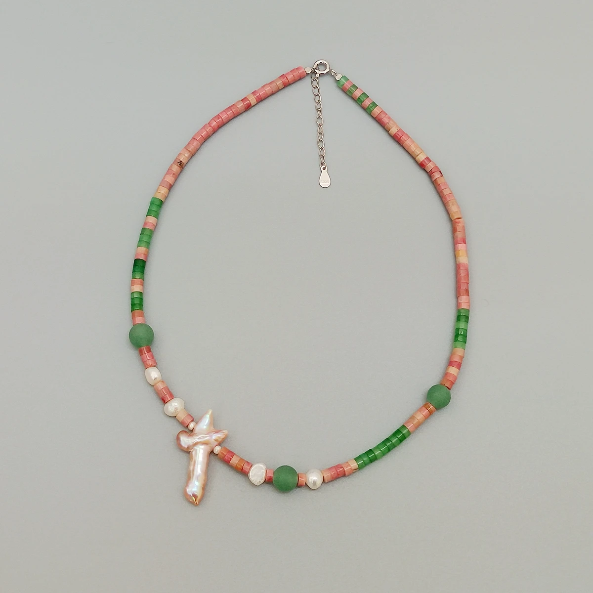 Lii Ji Choker Necklace Collar Pink Rhodonite Green Aventurine Pearl Necklace 925 Sterling Silver Bohemian Women Men Jewelry Gift
Lii Ji Choker Necklace Collar Pink Rhodonite Green Aventurine Pearl Necklace 925 Sterling Silver Bohemian Women Men Jewelry Gift