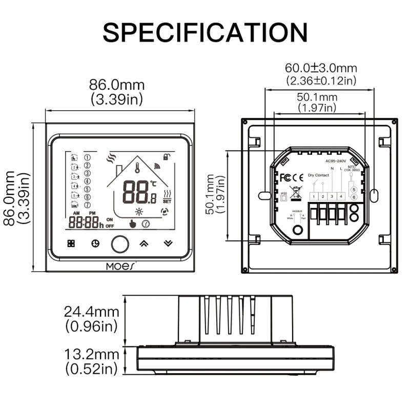 Smart Thermostat Temperature Controller Via ZigBee hub Water/Electric floor Heating Water/Gas Boiler Work With Alexa Google Home
Smart Thermostat Temperature Controller Via ZigBee hub Water/Electric floor Heating Water/Gas Boiler Work With Alexa Google Home