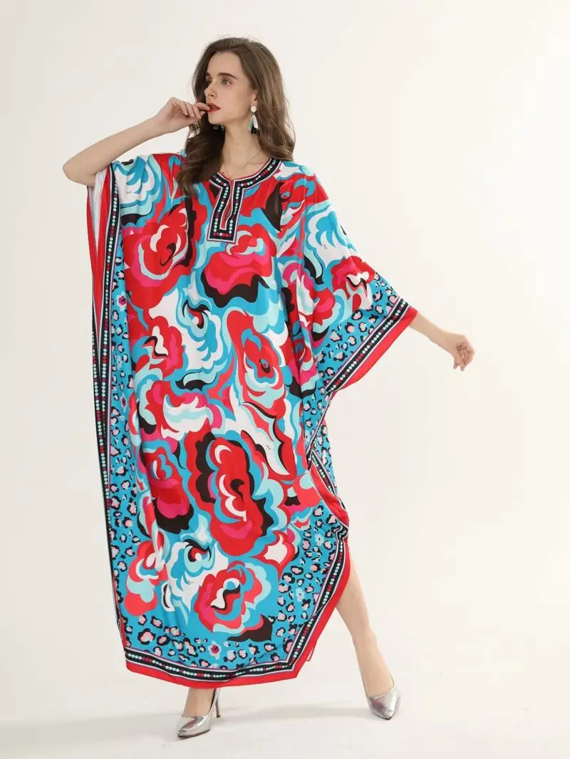 Fashion Designer 5XL Plus Size Loose Long Dress Women Batwing Sleeve Print Chiffon Summer Vintage Maxi Dress
Fashion Designer 5XL Plus Size Loose Long Dress Women Batwing Sleeve Print Chiffon Summer Vintage Maxi Dress