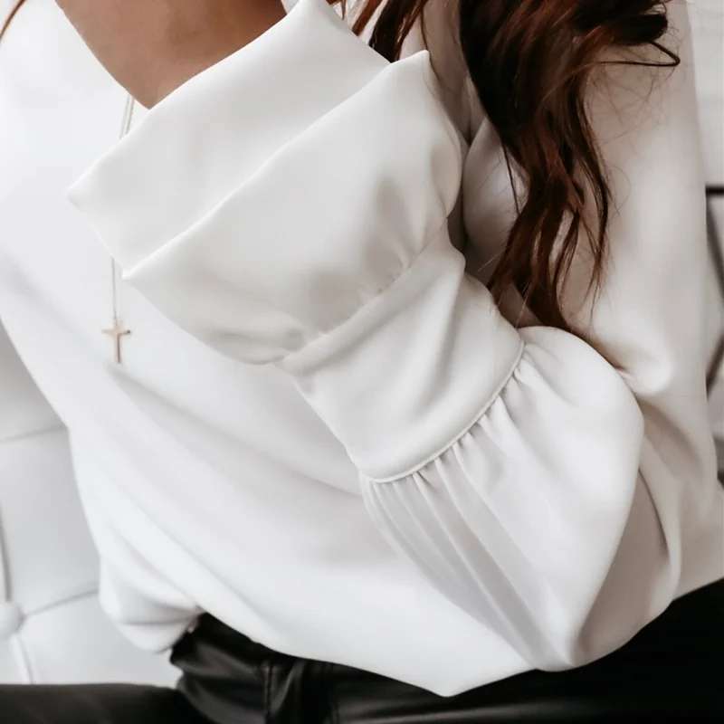 2020 Autumn Long Sleeve Casual Office White Blouse Women O Neck Pullover Tops Loose Solid Shirt Blusas Female Clothing Blouses
2020 Autumn Long Sleeve Casual Office White Blouse Women O Neck Pullover Tops Loose Solid Shirt Blusas Female Clothing Blouses