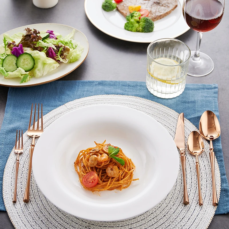 304 Stainless Steel Rose Gold Cutlery Dinnerware Set Unique Silverware Tableware Dishwasher Safe Mirror Dinner Knife Fork Spoon
304 Stainless Steel Rose Gold Cutlery Dinnerware Set Unique Silverware Tableware Dishwasher Safe Mirror Dinner Knife Fork Spoon