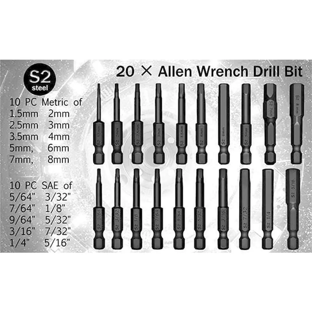 10/20Pcs 1/4inch S2 Steel Hex Head Wrench Screwdriver Drill Bit Set 50mm Length Hexagon Screwdriver Bits High Quality
10/20Pcs 1/4inch S2 Steel Hex Head Wrench Screwdriver Drill Bit Set 50mm Length Hexagon Screwdriver Bits High Quality