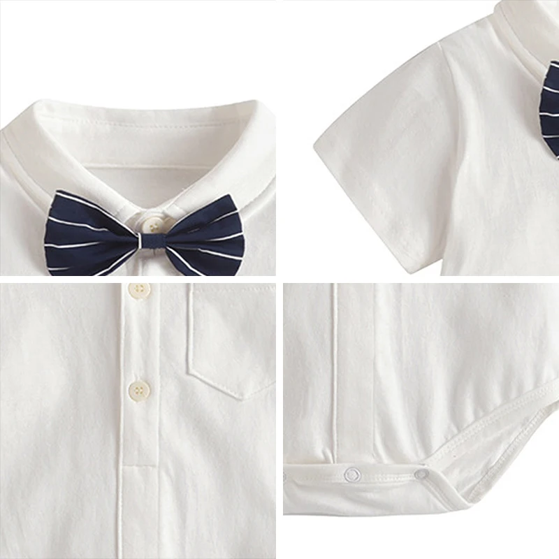 Baby Boys Gentle Romper Summer New Fashion Infant Cotton Bowknot Jumpsuit Toddler Newborn Solid Color Clothing For Boy 0-24M
Baby Boys Gentle Romper Summer New Fashion Infant Cotton Bowknot Jumpsuit Toddler Newborn Solid Color Clothing For Boy 0-24M