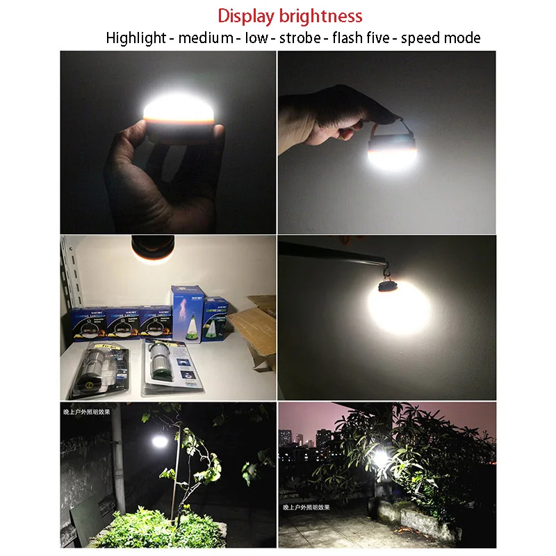 Outdoor Camping Lantern Portable Survival Hiking Tent LED Light Campsite Hanging Lamp Emergency Adjustable And Durable | Спорт и